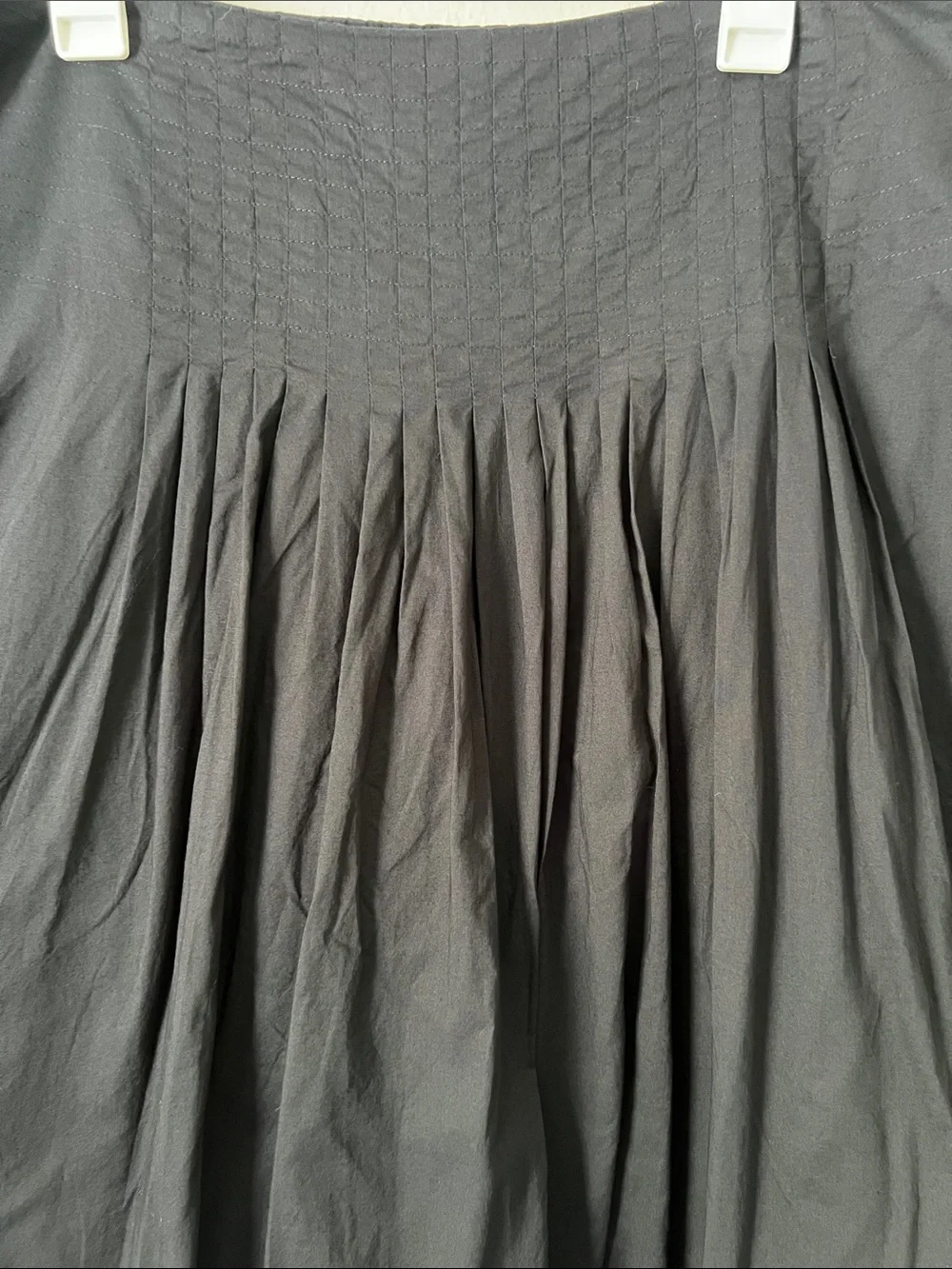 EUC LAPIS 100% Cotton Gathered A-Line Skirt Black in Size XL